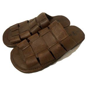 NEW Mens Leather Fisherman Sandals Sz 8 Brown